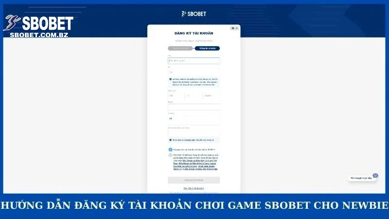 Hướng dẫn đăng ký tài khoản chơi game Sbobet cho newbie