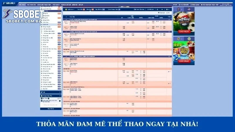 Thỏa mãn đam mê thể thao - đỉnh cao Sbobet