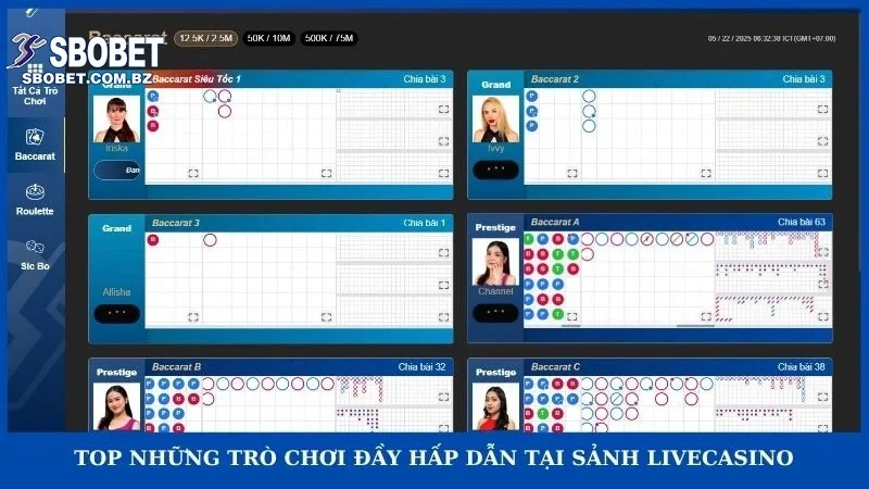 Top những trò chơi đầy hấp dẫn tại sảnh livecasino